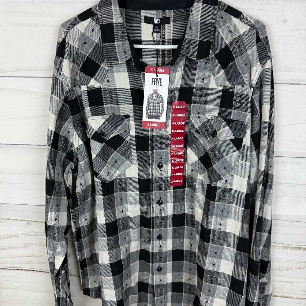 Frye Black and Gray Casual Button Down Shirt
A1